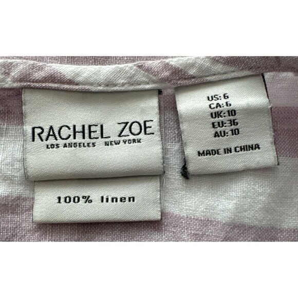 Rachel Zoe, 100 % linen dress, size 6, shift, sleeveless, scoop neck, stripes, - Picture 15 of 15